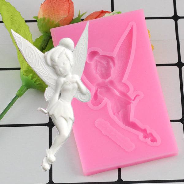 Mujiang Flower Fairy Angel Silicone Mold Gumpaste Chocolate Clay Candy Molds Fondant Cake Decorating Tools DIY Baking Moulds