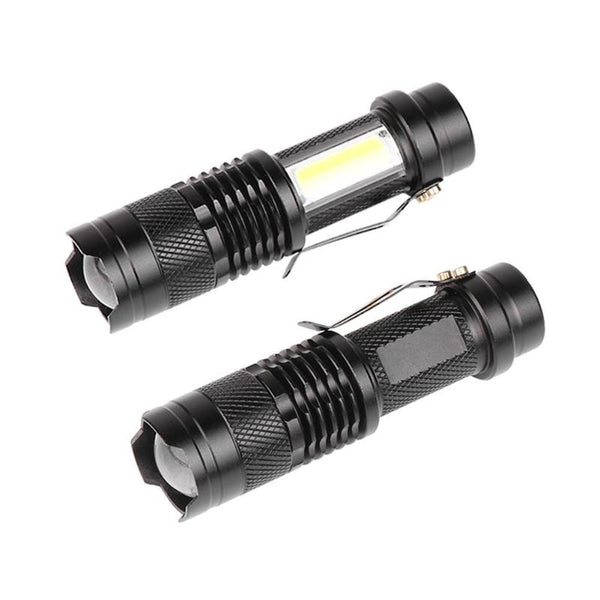 USB Rechargeable XPE+COB LED Flashlight Zoomable Waterproof Outdoor Torch