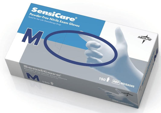 SensiCare Nitrile Powder Free Exam Gloves, 9.5" Cuff, 3.6 Mil, 1500/case