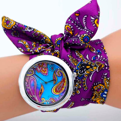 shsby design  Ladies flower cloth wristwatch fashion women dress watch high quality fabric watch sweet girls Bracelet  watch