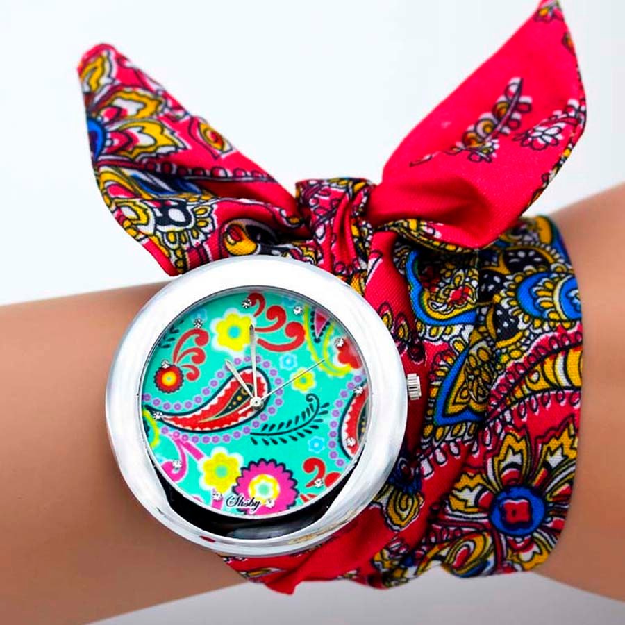 shsby design  Ladies flower cloth wristwatch fashion women dress watch high quality fabric watch sweet girls Bracelet  watch