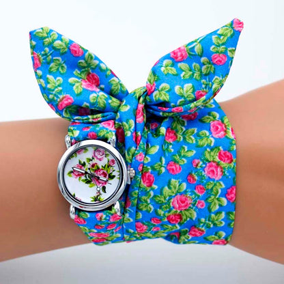 shsby design  Ladies flower cloth wristwatch fashion women dress watch high quality fabric watch sweet girls Bracelet  watch