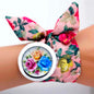 shsby new unique Ladies flower cloth wristwatch fashion women dress watch high quality fabric watch sweet girls Bracelet watch