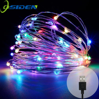 string led lights 1/5/10M 33ft 100led Battery powered outdoor Warm white copper wire christmas festival wedding party decoration