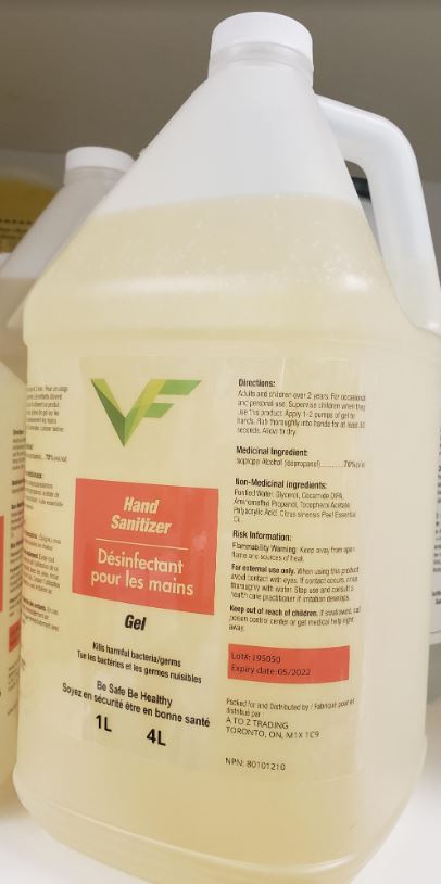 Hand Sanitizer VF 4litter or 1Litter 70% of Alcohol