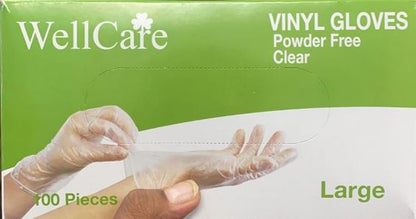 Vinyl Glove Powder Free WellCare/MediCare 100/Box Medium, Large and Extra Large CURBSIDE PICK UP AVAILABLE