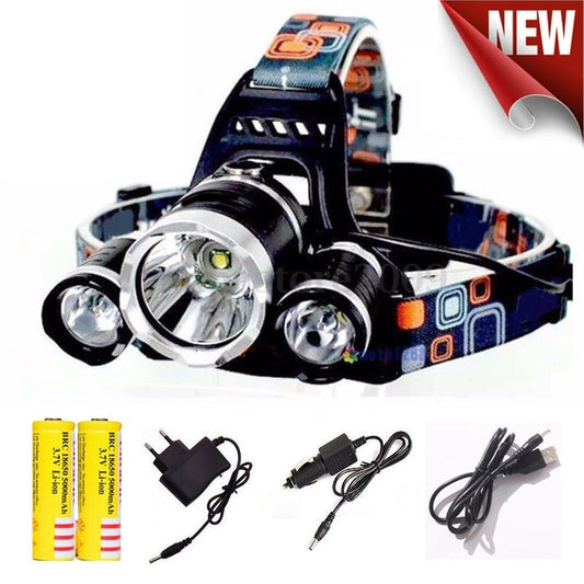 waterproof Headlight Led rechargeable 18650 headlamp 10000LM light head lamp 1T6+2R5 flashlight of fishing lantern head Torch