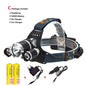 waterproof Headlight Led rechargeable 18650 headlamp 10000LM light head lamp 1T6+2R5 flashlight of fishing lantern head Torch