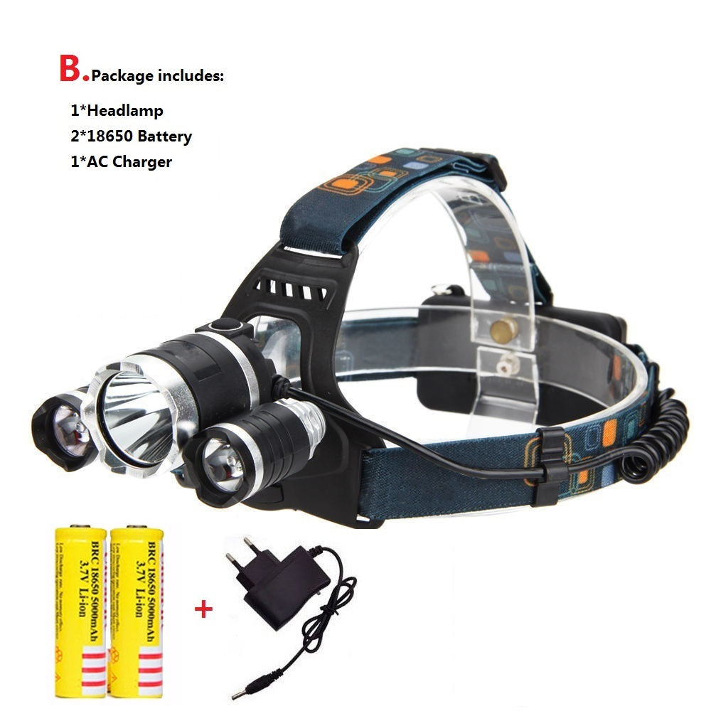 waterproof Headlight Led rechargeable 18650 headlamp 10000LM light head lamp 1T6+2R5 flashlight of fishing lantern head Torch