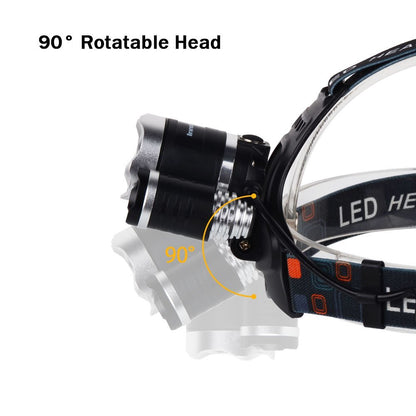 waterproof Headlight Led rechargeable 18650 headlamp 10000LM light head lamp 1T6+2R5 flashlight of fishing lantern head Torch