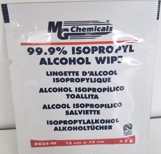 Alcohol Wipe 99.9% ISOPROPYL 13cm x 15cm 2.5g